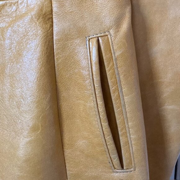 Matteo Mio by Edmond Salama XS 3/4 length YELLOW LEATHER coat excellent RARE - Picture 4 of 8